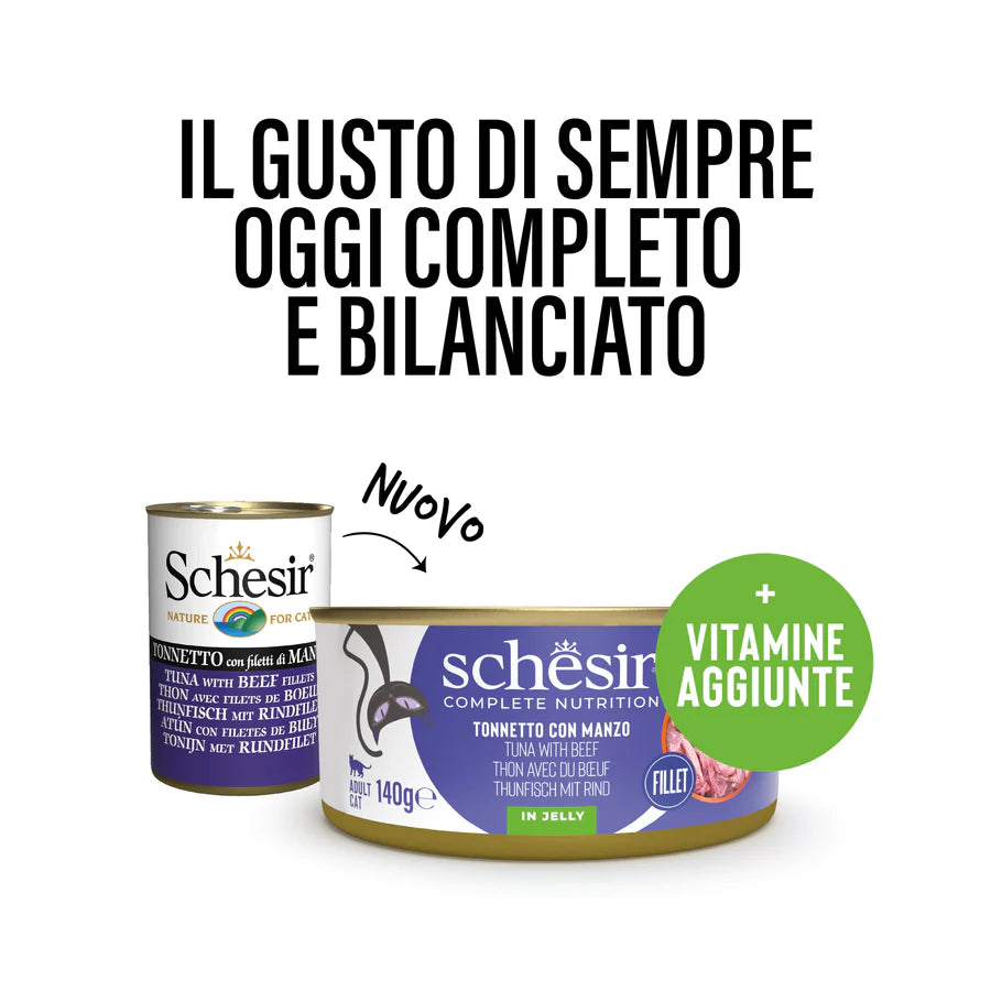 Schesir Complete Nutrition Gatto Tonnetto e Manzo 140 g Schesir Complete Nutrition Gatto Tonnetto e Manzo 140 g